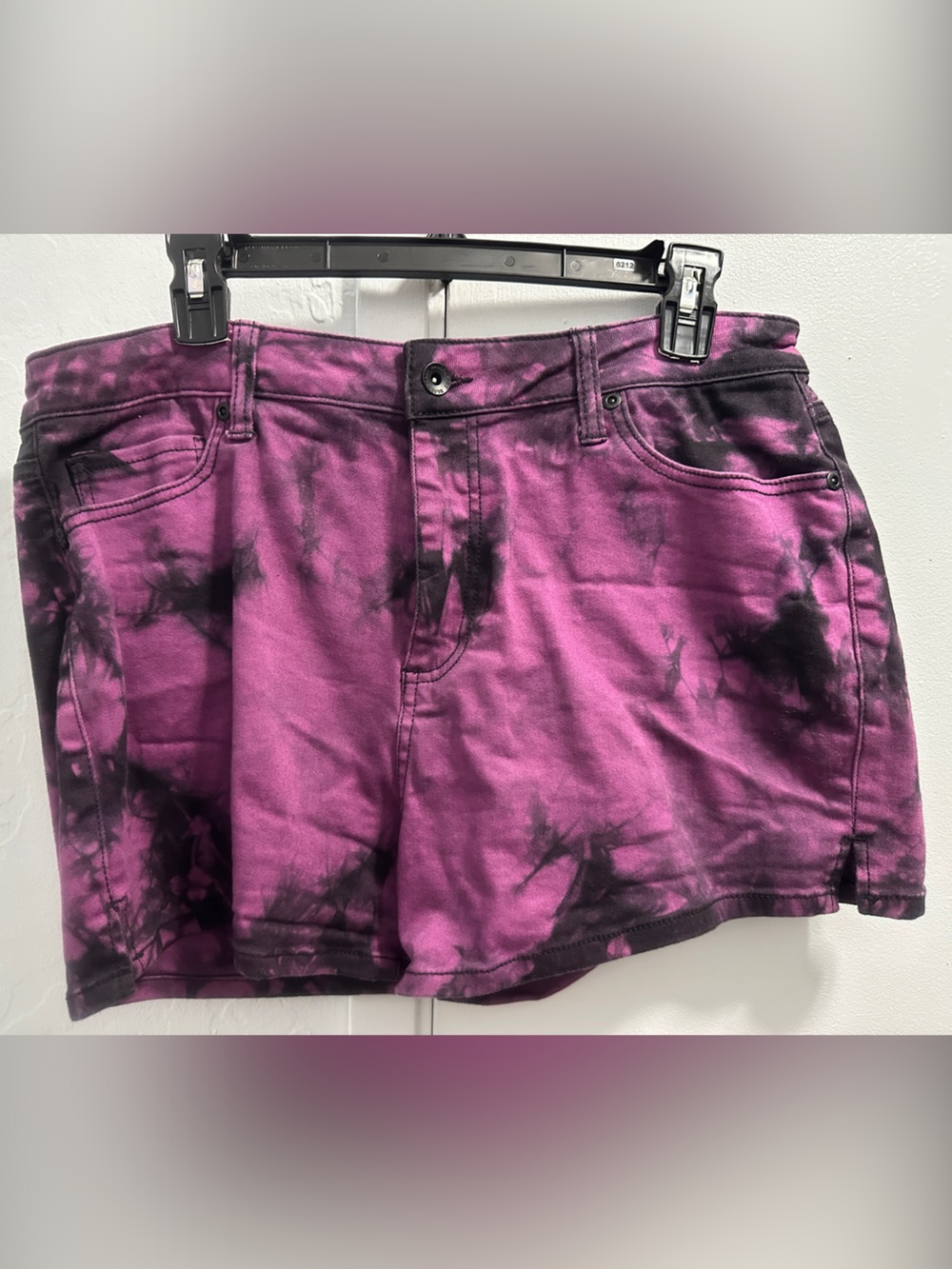 Blackheart Purple and Black Tie-Dye Denim Shorts